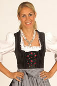 Abend Dirndl schwarz mit Schürze