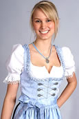 Exklusives langes Dirndl in hellblau